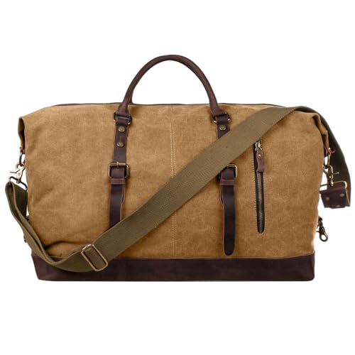 S-Zone Canvas-Weekender mit Ledertrim