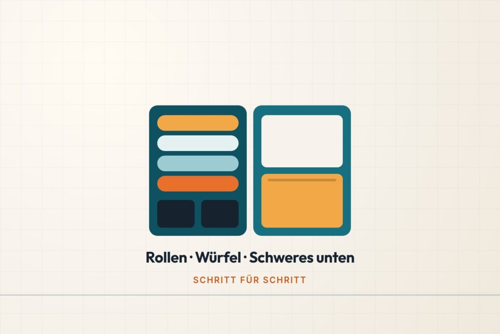 Infografik: Koffer richtig packen – schwere Dinge an die Rollen, Kleidung gerollt, Packwürfel